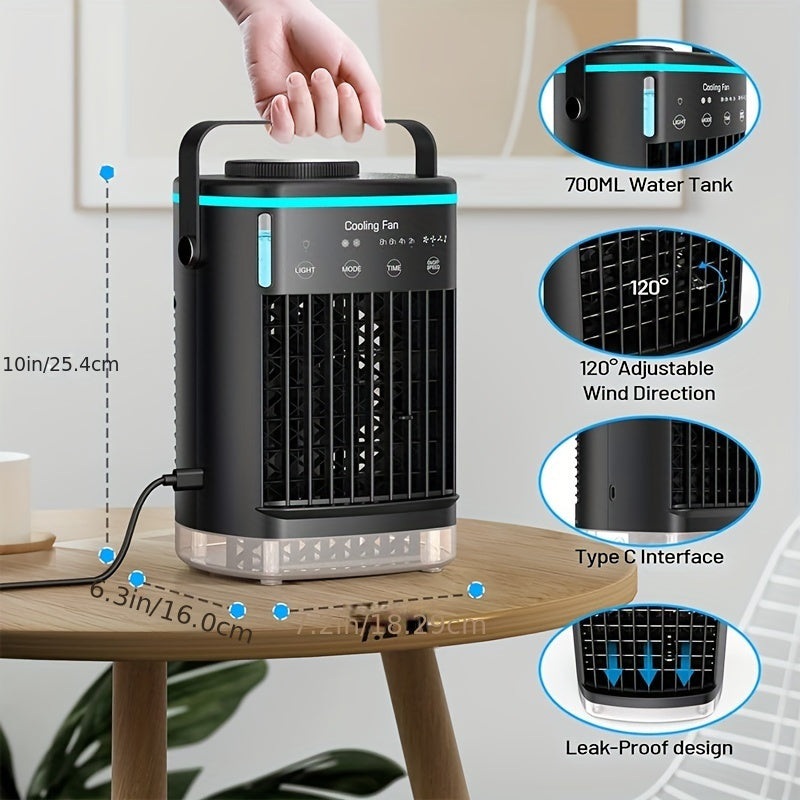 Portable Air Conditioner | Personal Evaporative Air Cooler with 3 Speeds & Timer