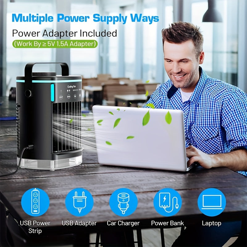 Portable Air Conditioner | Personal Evaporative Air Cooler with 3 Speeds & Timer