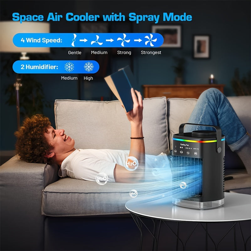 Portable Air Conditioner | Personal Evaporative Air Cooler with 3 Speeds & Timer