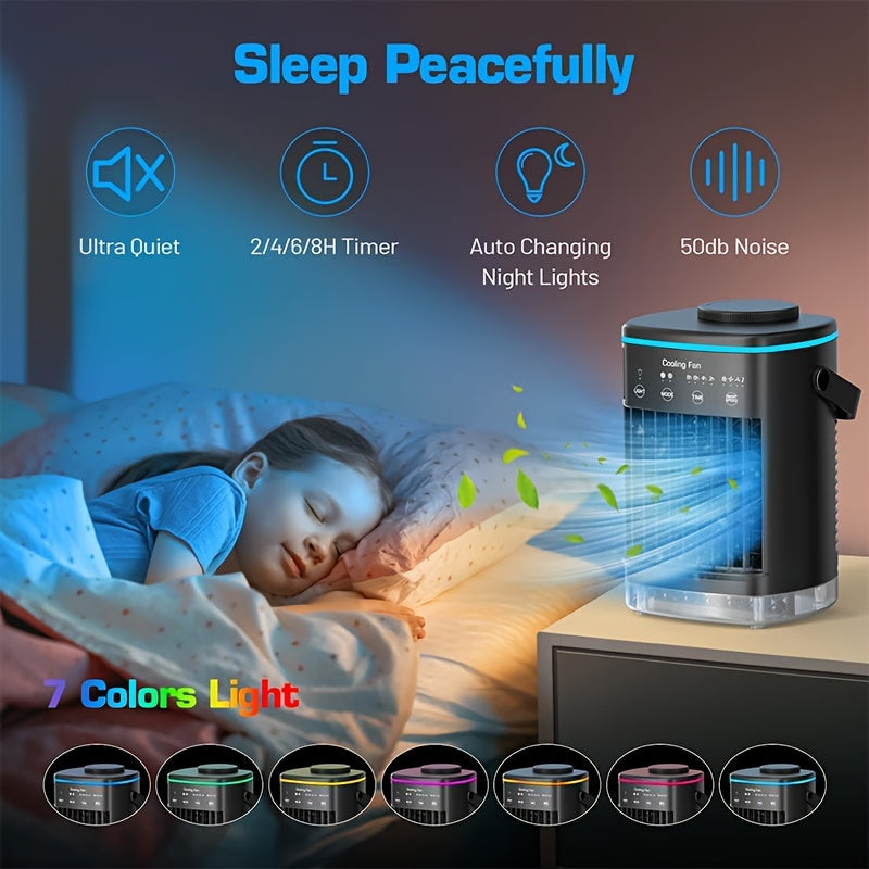 Portable Air Conditioner | Personal Evaporative Air Cooler with 3 Speeds & Timer