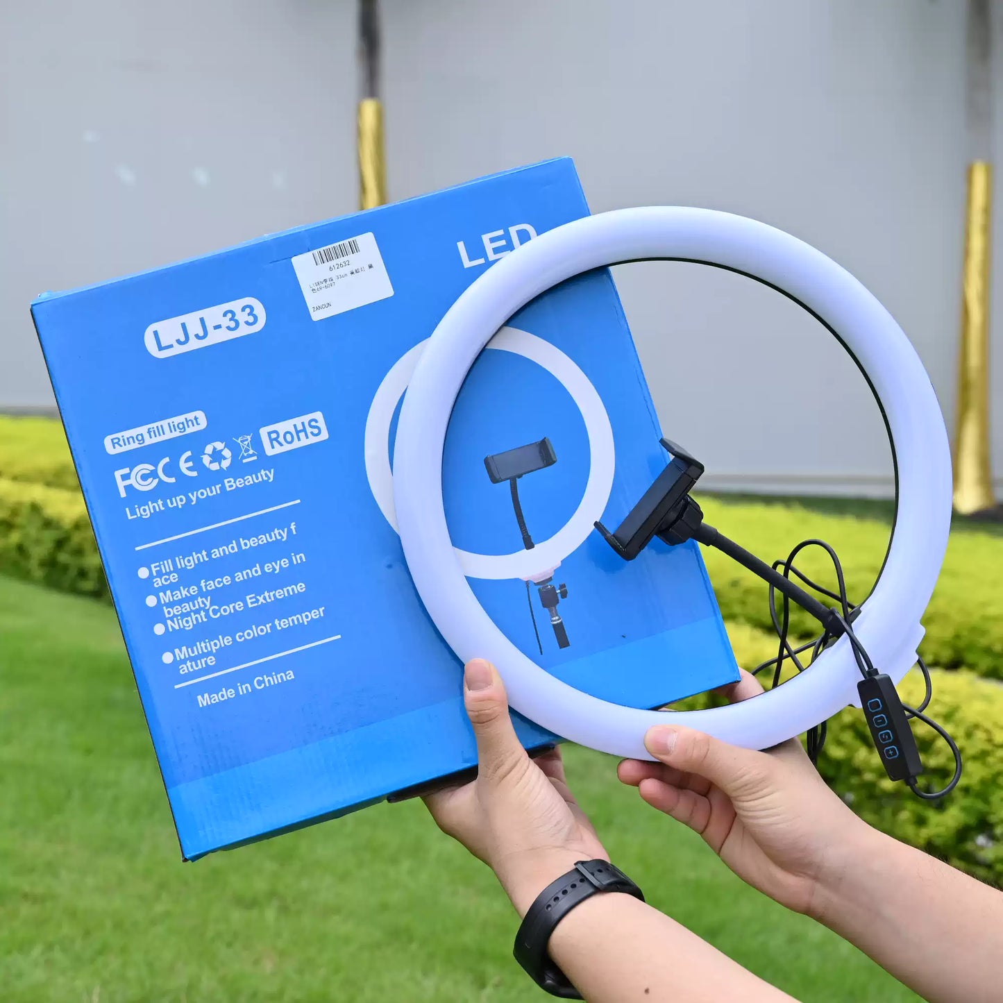 LED Ring Light with Adjustable Floor Tripod for Live Streaming