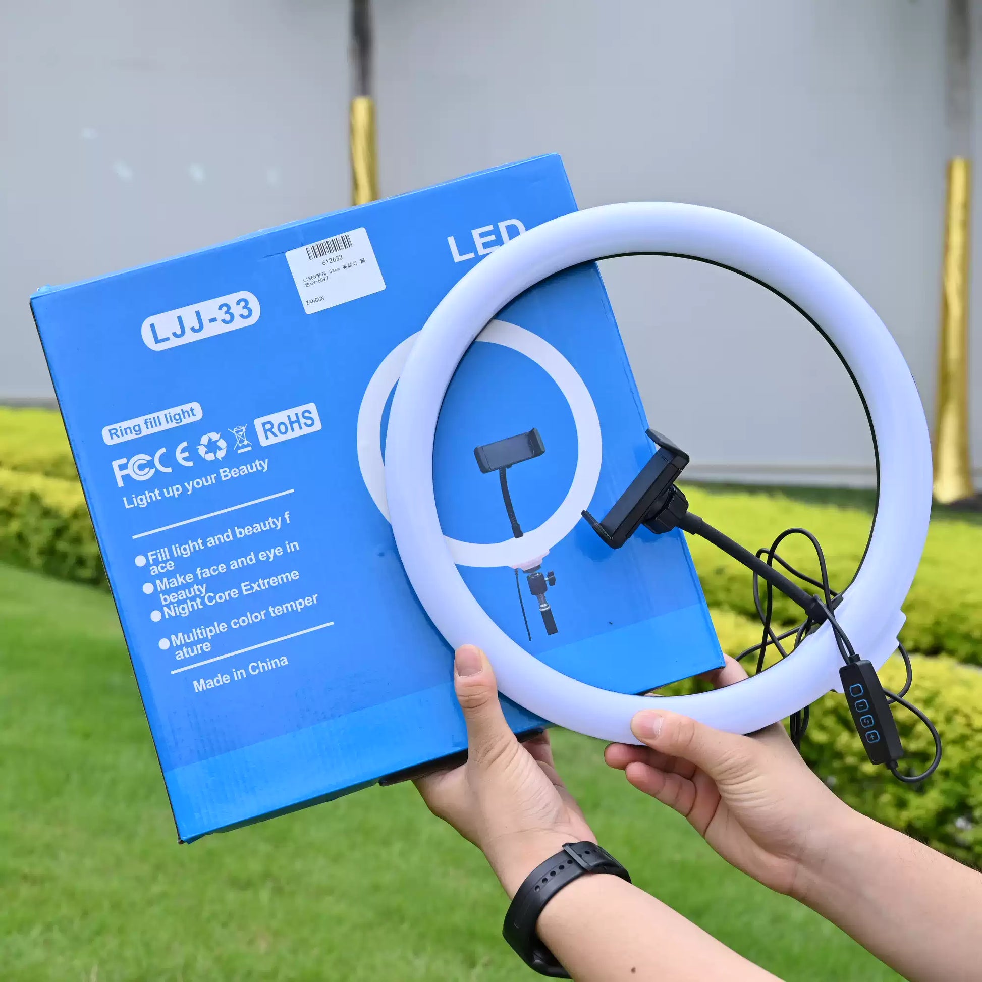LED Ring Light with Adjustable Floor Tripod for Live Streaming