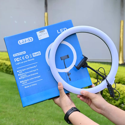 LED Ring Light with Adjustable Floor Tripod for Live Streaming
