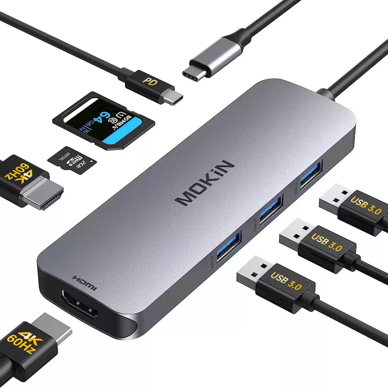 MOKIN PD100W 4K60 Multi-Port Laptop Docking Station