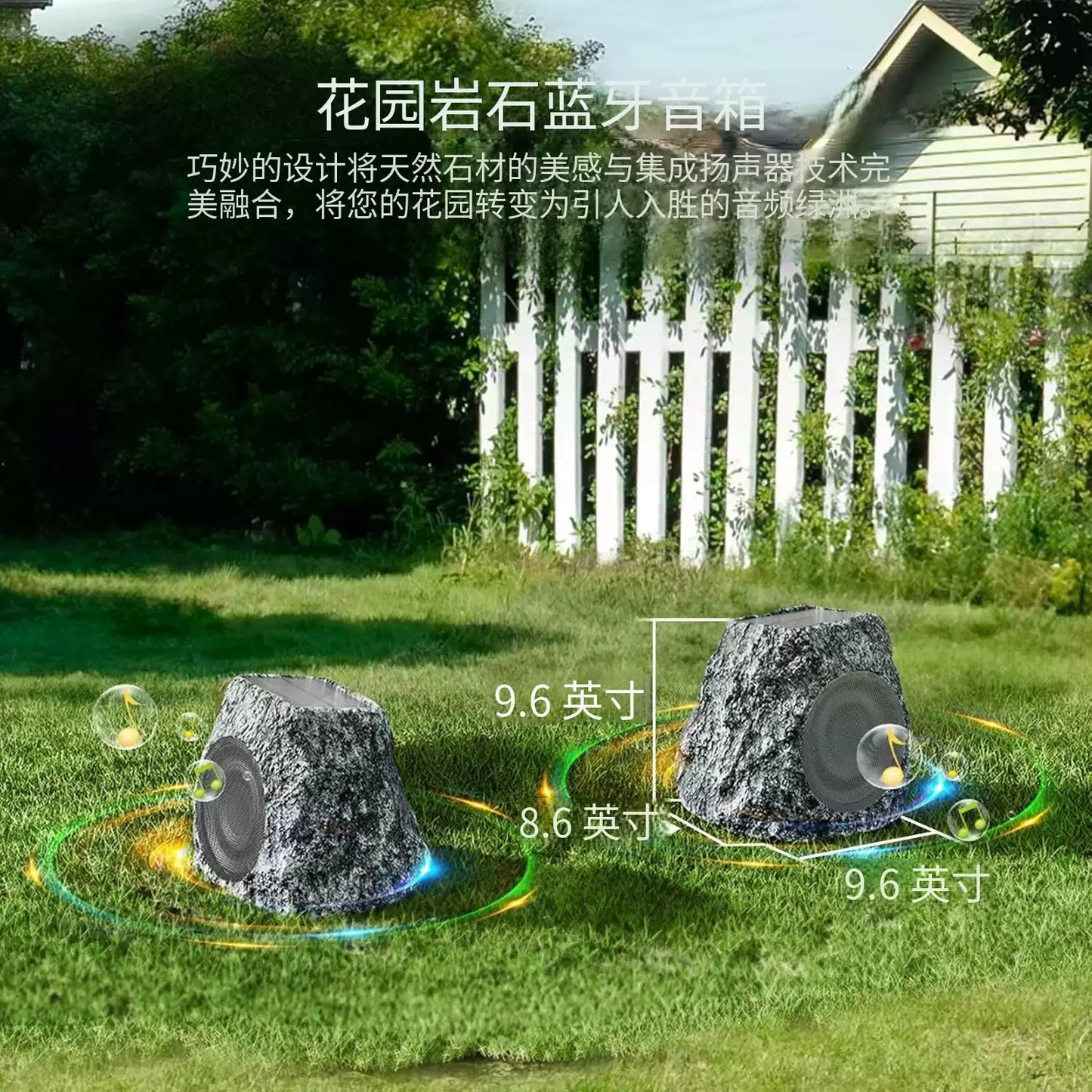 30W IPX7 Solar Outdoor Rock Bluetooth Speaker