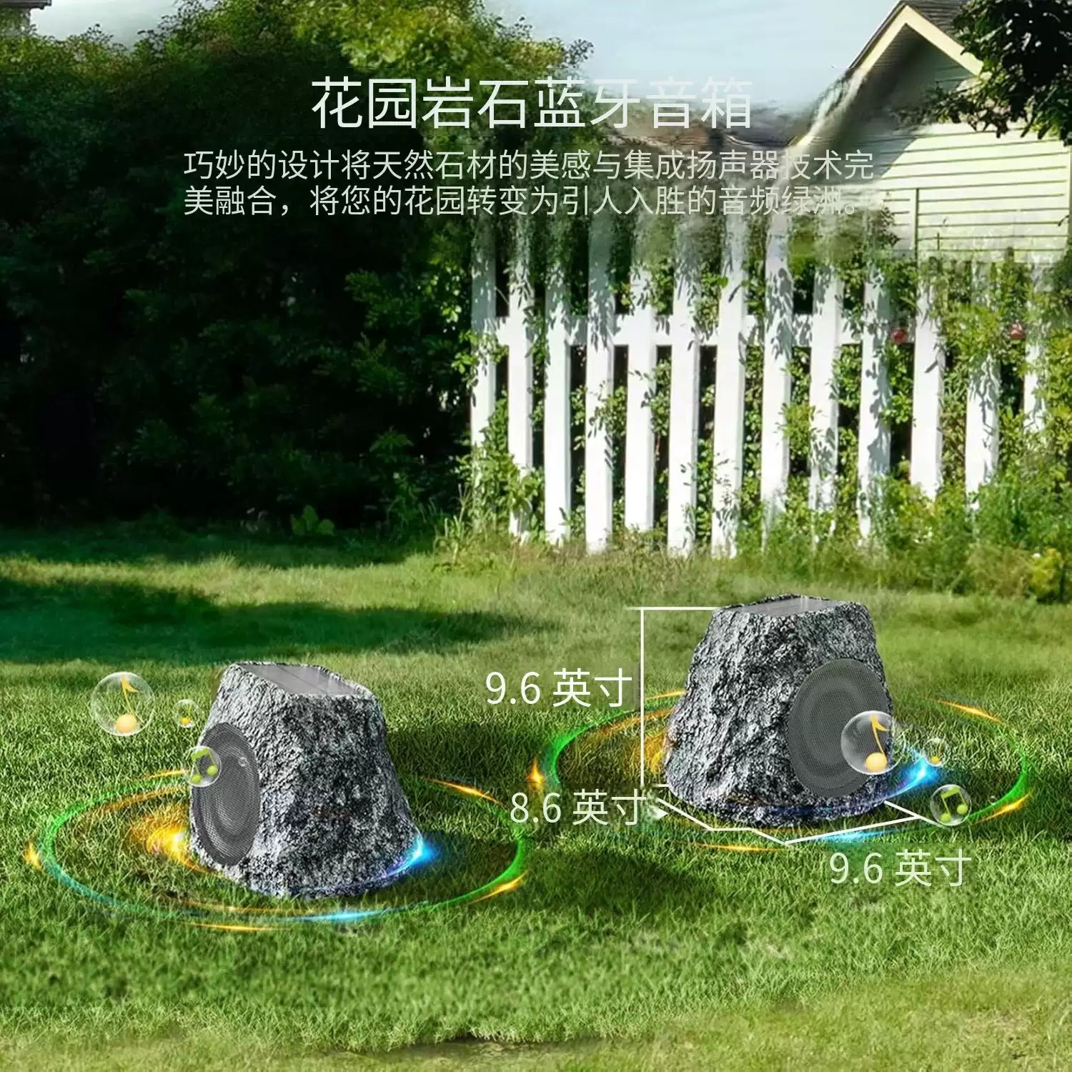30W IPX7 Solar Outdoor Rock Bluetooth Speaker