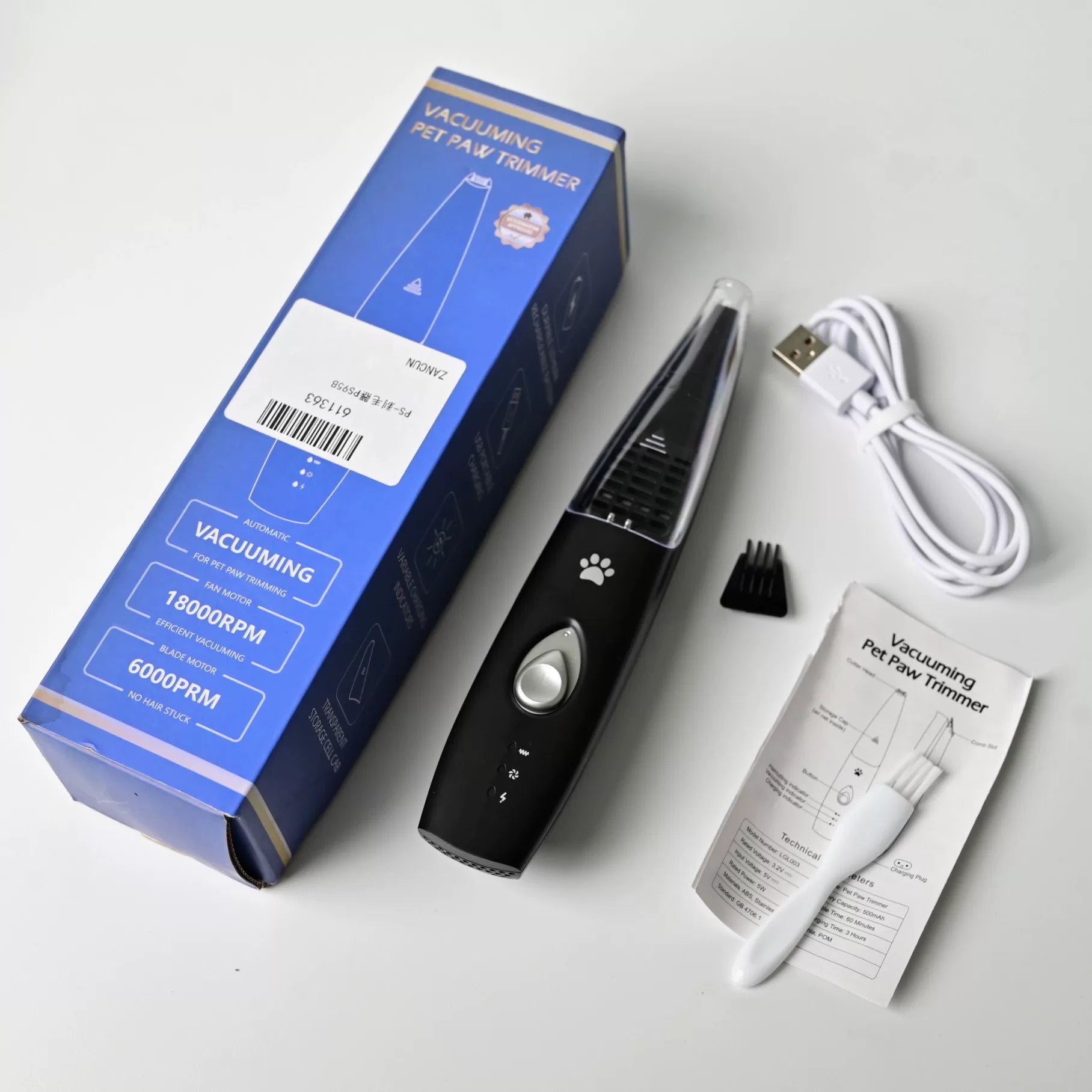 Pet Paw Hair Trimmer - Black