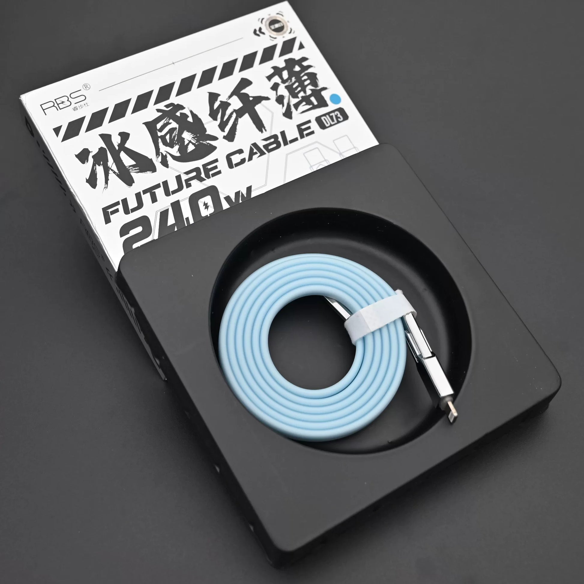 RBS 240W Fast Charging USB-C Cable - DL73 Mist Blue 27/240W 2-in-1