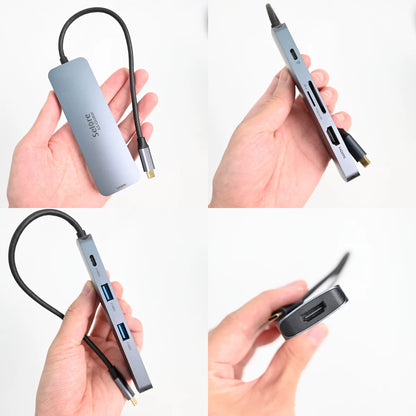 MOKIN PD100W 4K60 Multi-Port Laptop Docking Station - ①0.25m 8-in-1 HDMI4K@60Hz+PD100W+USB3.0+SD/TF