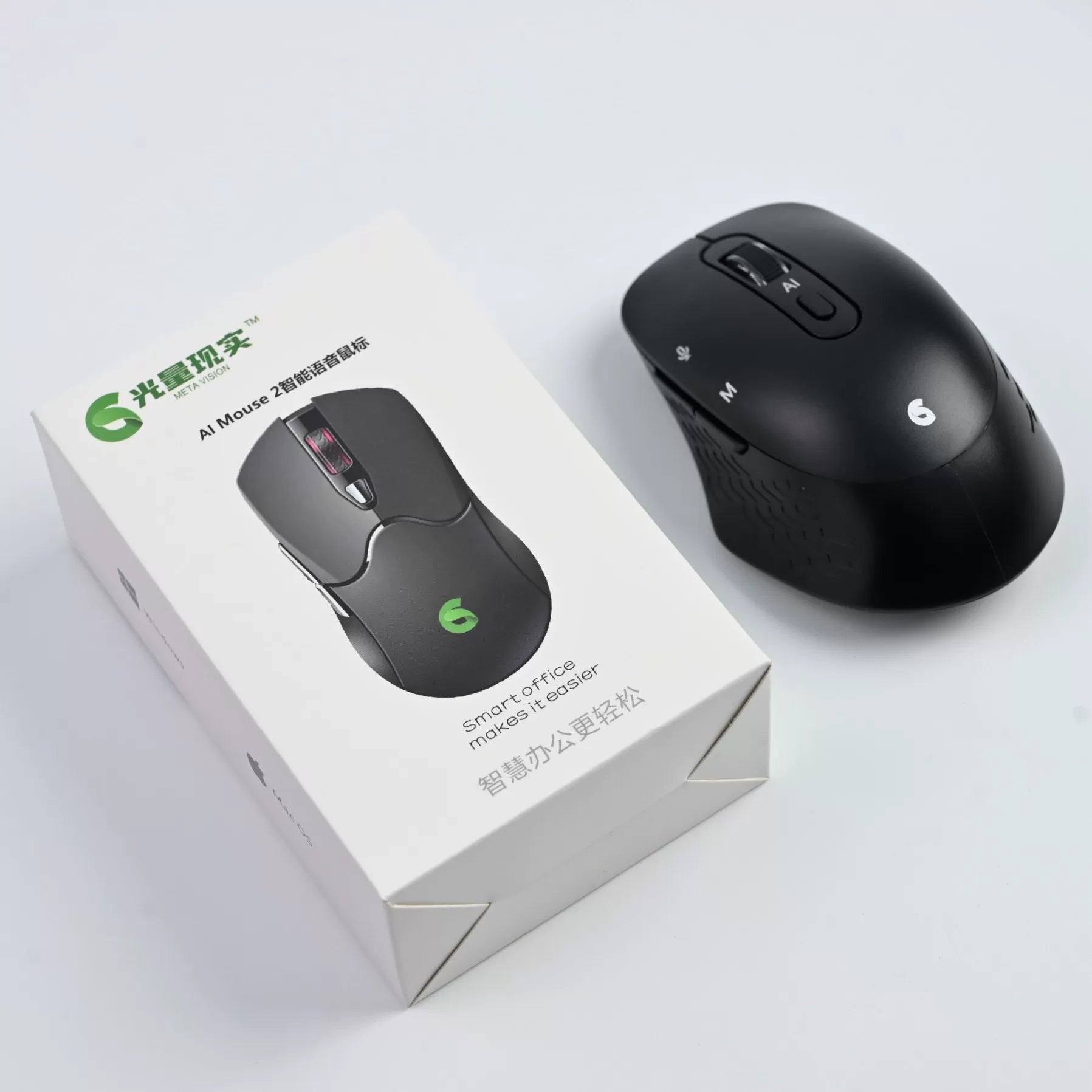 Light Reality AI Voice Wireless Bluetooth Mouse for Writing and Presentations - Black