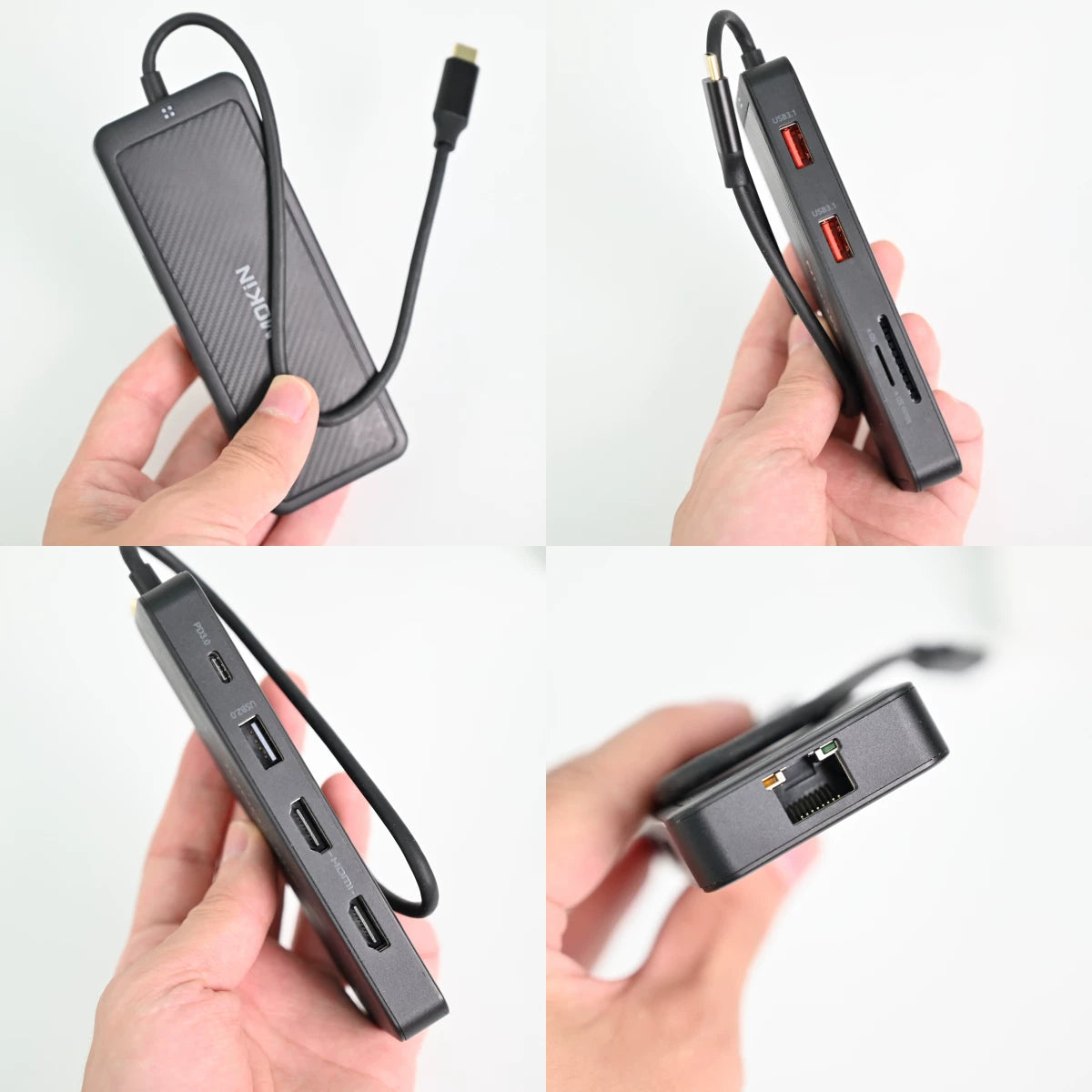 Multi-Port Laptop Docking Station - 0.3m 9-in-1Plastic Version Dual HDMI4K@60Hz+PD100W+3USB+SD/TF+Gigabit Ethernet