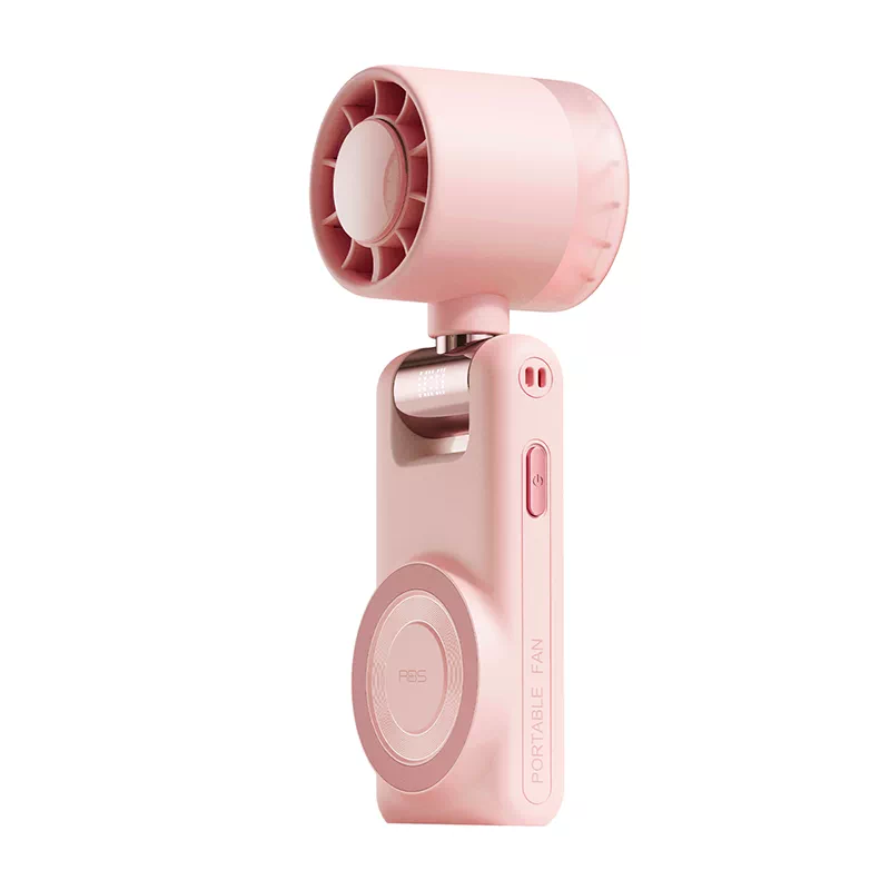 Rechargeable Neck Fan with 5-Speed Cooling - Pink