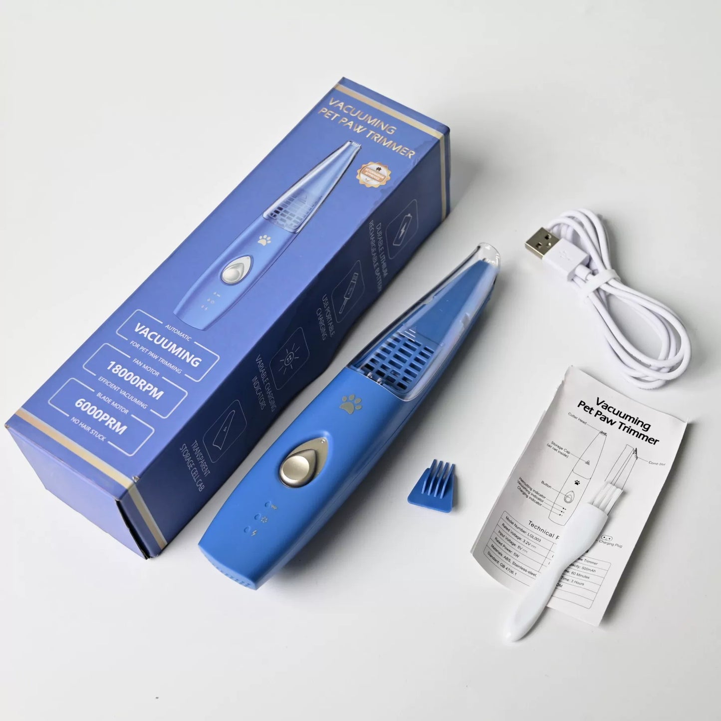 Pet Paw Hair Trimmer - Blue