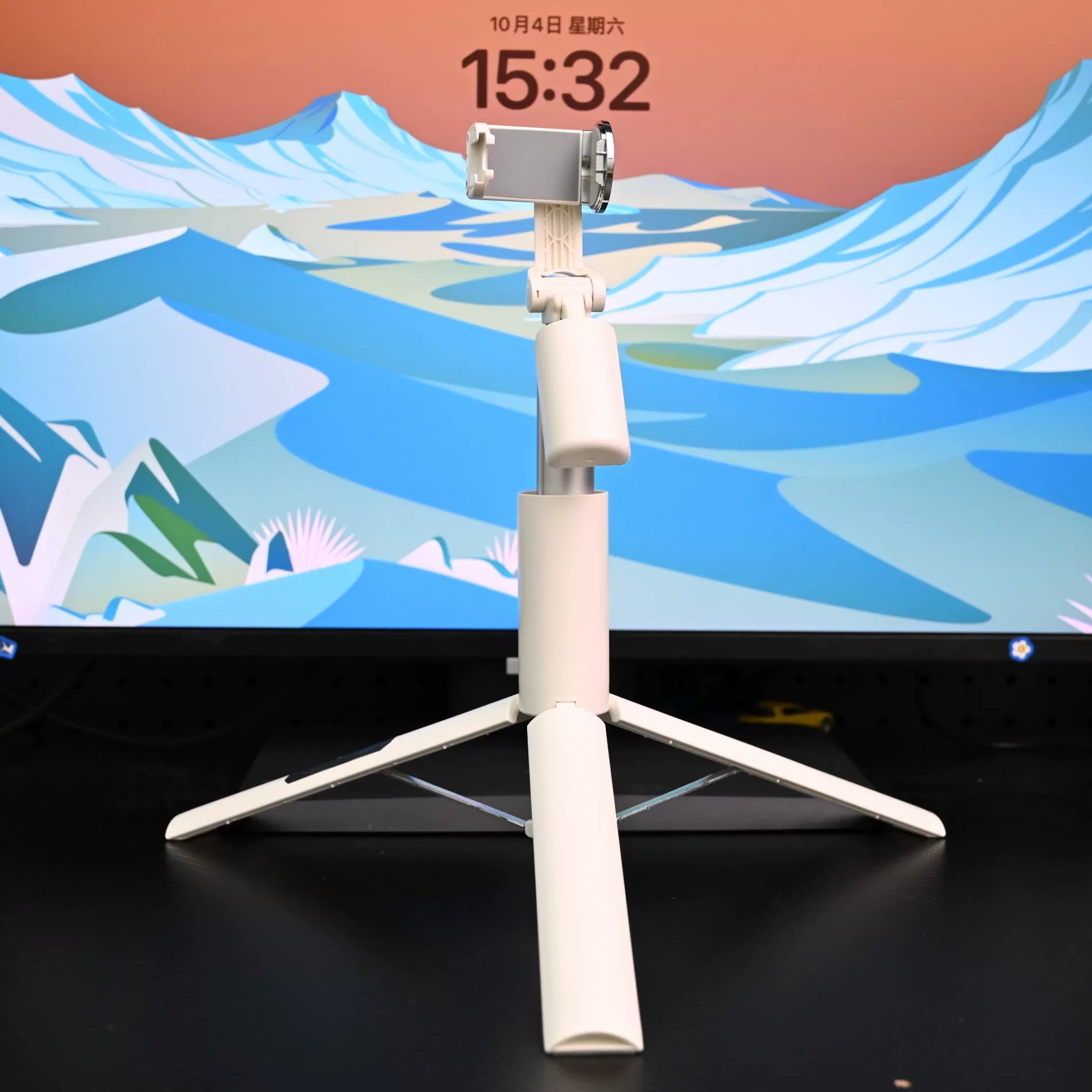 360-Degree Selfie Stick Tripod for Phones - White