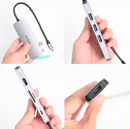 Multi-Port Laptop Docking Station - 0.25m 8-in-1 2HDMI4K@60Hz+PD100W+USB3.0+SD/TF