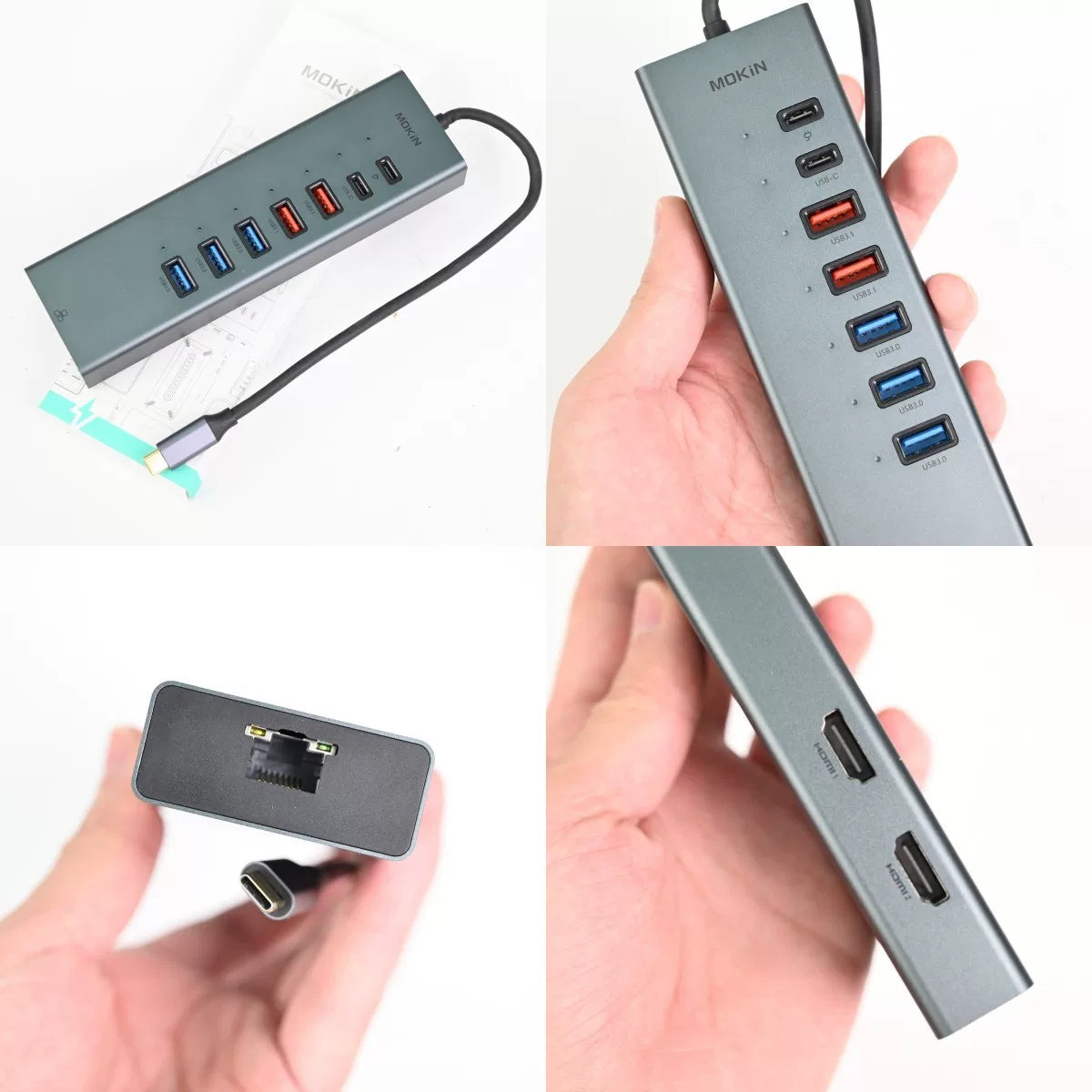 Multi-Port Laptop Docking Station - 0.25m 10-in-1 HDMI8K@30Hz+PD100W+5USB+Gigabit Ethernet+USB