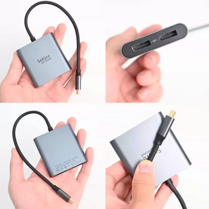 Multi-Port Laptop Docking Station - 0.25m 2-in-1 2DP4K@120Hz